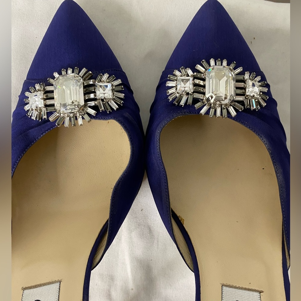 Jimmy Choo Embellished Satin Pumps blue/purple closed toe size 40 - Picture 10 of 14